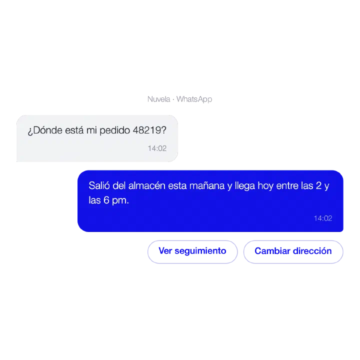 Conversación con un chatbot: estado del pedido