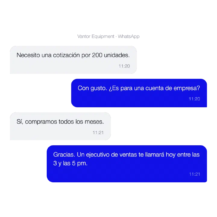 Conversación con un chatbot: calificación de un lead