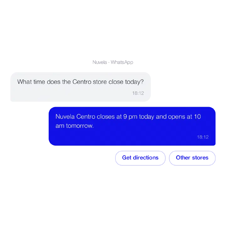 Chatbot conversation: store hours