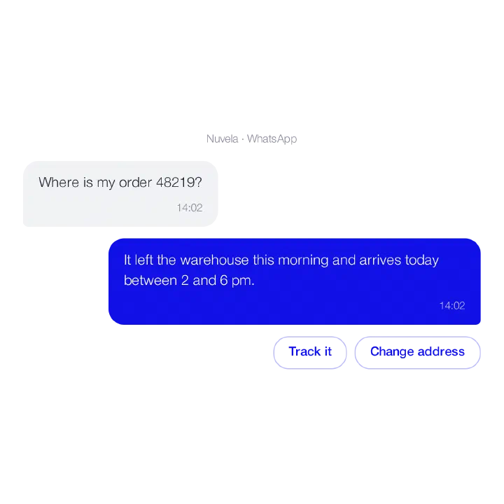Chatbot conversation: order status