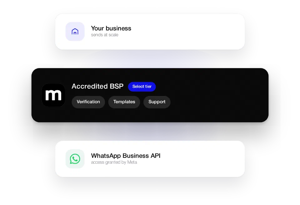 Your business, accredited BSP, WhatsApp Business API